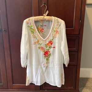 Johnny Was Embroidered Peasant style top